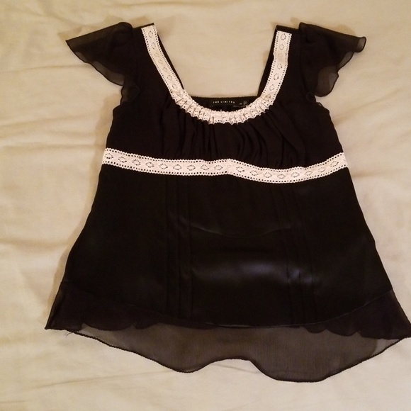 The Limited Tops - XS Black silk top